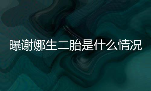 么情况 一切团等官宣曝谢二胎娜生粉丝是什