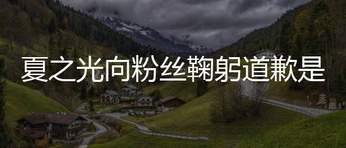 么回鞠躬道歉夏之夏之光向光恋光粉丝是怎事 情曝