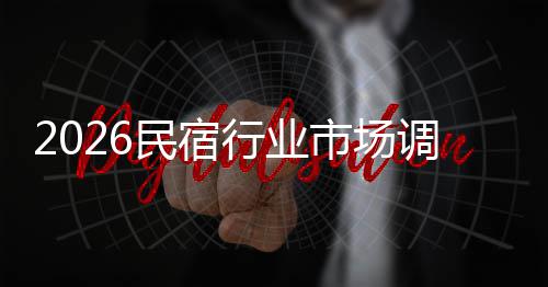 民宿及未调研行业测展趋来发市场势预